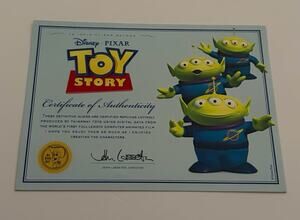 Toy Story Thinkway Certificate of Authenticity ONLY (Space Aliens 2009)